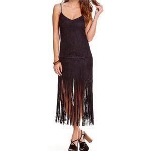 NWT! Black Suede SugarLips Fringe Dress